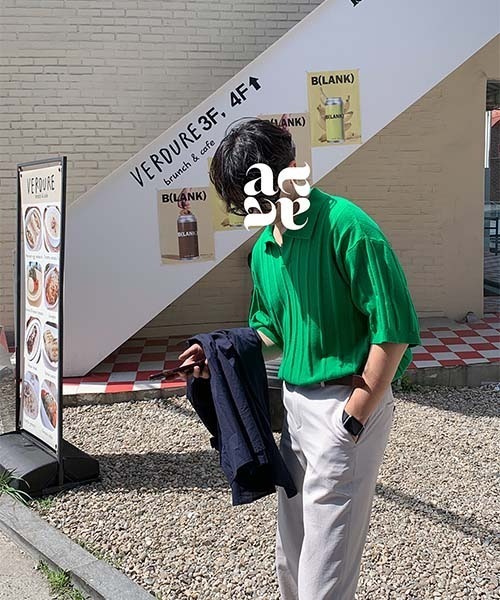 ASCLO(エジュクロ)の「ASCLO Rough Vertical Collar Knit(ニット/セーター・メンズ・ブラック/グリーン/アイボリー・FREE)」の10枚目の写真