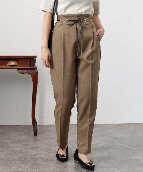 Chez toi（シェトワ）の「ハトメリボンテーパードパンツ（その他パンツ・レディース・ブラック/パープル/カーキ/モカ・S/M）」の2枚目の写真