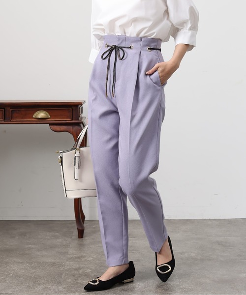 Chez toi（シェトワ）の「ハトメリボンテーパードパンツ（その他パンツ・レディース・ブラック/パープル/カーキ/モカ・S/M）」の6枚目の写真