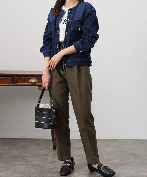 Chez toi（シェトワ）の「ハトメリボンテーパードパンツ（その他パンツ・レディース・ブラック/パープル/カーキ/モカ・S/M）」の21枚目の写真