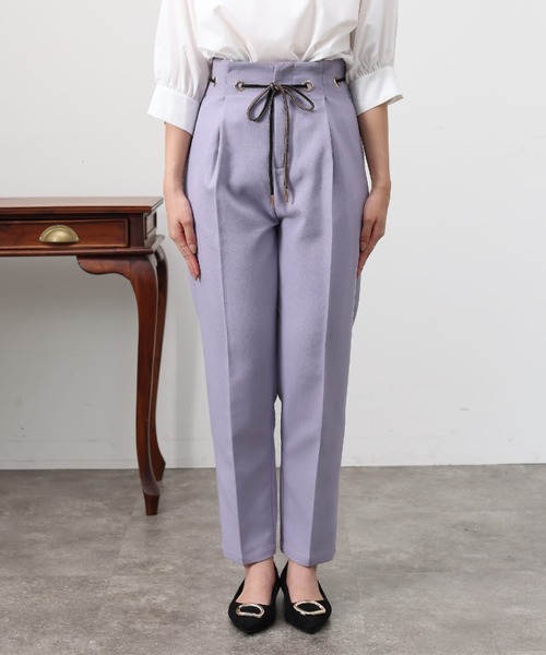 Chez toi（シェトワ）の「ハトメリボンテーパードパンツ（その他パンツ・レディース・ブラック/パープル/カーキ/モカ・S/M）」の17枚目の写真