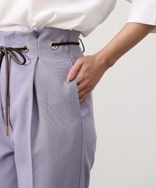 Chez toi（シェトワ）の「ハトメリボンテーパードパンツ（その他パンツ・レディース・ブラック/パープル/カーキ/モカ・S/M）」の13枚目の写真