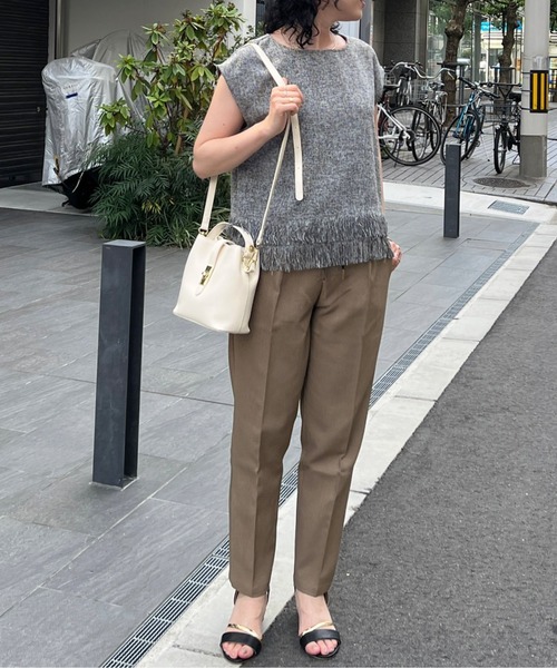 Chez toi（シェトワ）の「ハトメリボンテーパードパンツ（その他パンツ・レディース・ブラック/パープル/カーキ/モカ・S/M）」の5枚目の写真