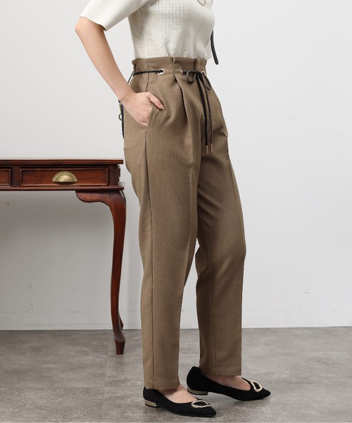 Chez toi（シェトワ）の「ハトメリボンテーパードパンツ（その他パンツ・レディース・ブラック/パープル/カーキ/モカ・S/M）」の7枚目の写真