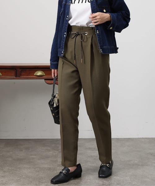 Chez toi（シェトワ）の「ハトメリボンテーパードパンツ（その他パンツ・レディース・ブラック/パープル/カーキ/モカ・S/M）」の16枚目の写真