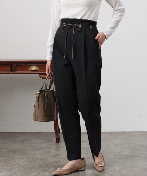 Chez toi（シェトワ）の「ハトメリボンテーパードパンツ（その他パンツ・レディース・ブラック/パープル/カーキ/モカ・S/M）」の18枚目の写真