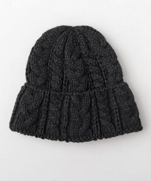 Basiquenti（ベーシックエンティ）の「ウールミックス ケーブル編み ニットワッチ（ニットキャップ/ビーニー・メンズ・マスタード/ブラック/カーキ/オフホワイト/グレー・FREE）」の7枚目の写真