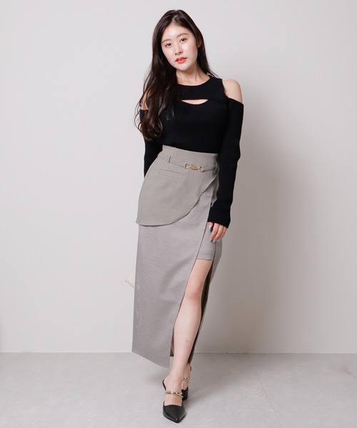 LIPSERVICE(リップサービス)の「カーブベルトスリットスカート(スカート・レディース・その他1/アイボリー/ブラック・S/M)」の9枚目の写真