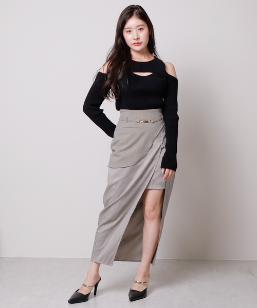 LIPSERVICE(リップサービス)の「カーブベルトスリットスカート(スカート・レディース・その他1/アイボリー/ブラック・S/M)」の7枚目の写真