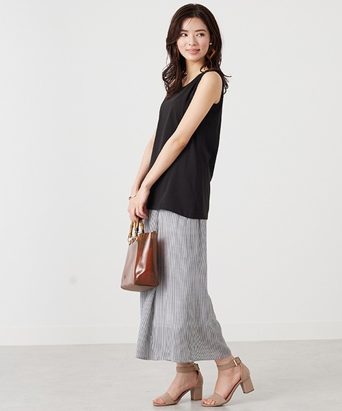 BELLUNA（ベルーナ）の「汗ジミ対策！美人顔タンクトップ（タンクトップ・レディース・ブラック/ブルーグレー/オフホワイト・MEDIUM/X-LARGE/LARGE）」の4枚目の写真