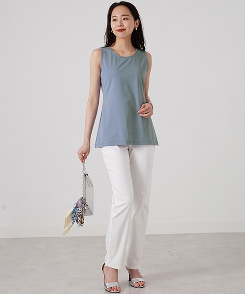 BELLUNA（ベルーナ）の「汗ジミ対策！美人顔タンクトップ（タンクトップ・レディース・ブラック/ブルーグレー/オフホワイト・MEDIUM/X-LARGE/LARGE）」の11枚目の写真