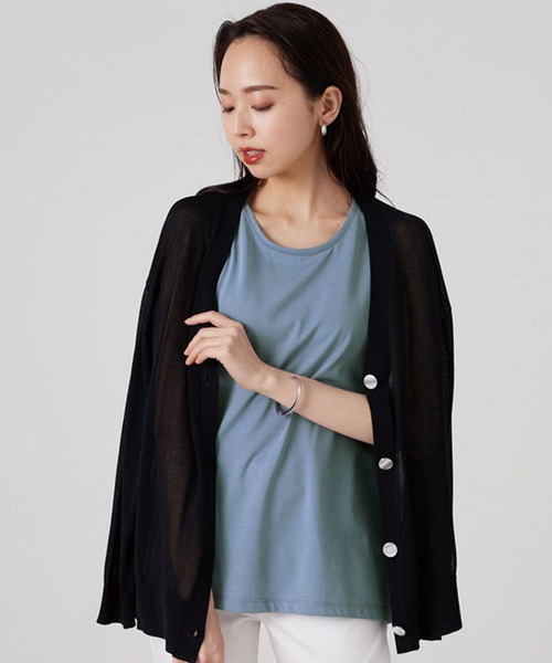 BELLUNA（ベルーナ）の「汗ジミ対策！美人顔タンクトップ（タンクトップ・レディース・ブラック/ブルーグレー/オフホワイト・MEDIUM/X-LARGE/LARGE）」の13枚目の写真