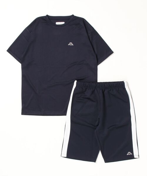 Kappa(カッパ)の「kappa/カッパ ドライ DRY 速乾 半袖Tシャツ×ハーフパンツ セットアップ 上下セット(ルームウェア/パジャマ・メンズ・グレー系その他/ブルー系その他2/グレー/ブルー/ホワイト/ホワイト系その他/ネイビー/ブルー系その他・M/L/LL/3L)」の5枚目の写真