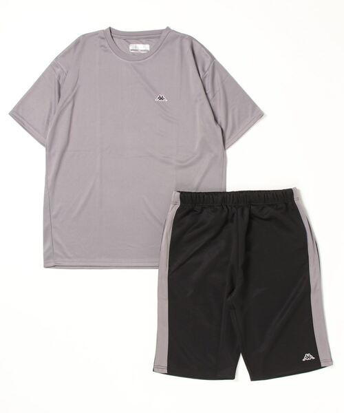 Kappa(カッパ)の「kappa/カッパ ドライ DRY 速乾 半袖Tシャツ×ハーフパンツ セットアップ 上下セット(ルームウェア/パジャマ・メンズ・グレー系その他/ブルー系その他2/グレー/ブルー/ホワイト/ホワイト系その他/ネイビー/ブルー系その他・M/L/LL/3L)」の3枚目の写真