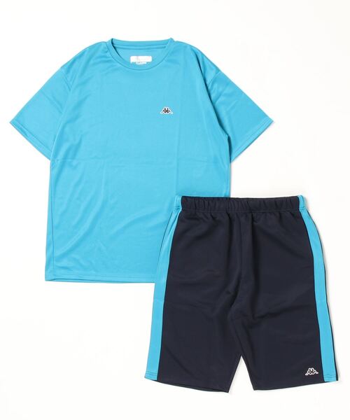 Kappa(カッパ)の「kappa/カッパ ドライ DRY 速乾 半袖Tシャツ×ハーフパンツ セットアップ 上下セット(ルームウェア/パジャマ・メンズ・グレー系その他/ブルー系その他2/グレー/ブルー/ホワイト/ホワイト系その他/ネイビー/ブルー系その他・M/L/LL/3L)」の6枚目の写真