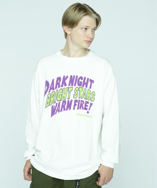 MANASTASH(マナスタッシュ)の「MANASTASH/マナスタッシュ/ PUMICE L/S TEE DARK NIGHT/パミスロングスリーブTシャツダークナイト(Tシャツ/カットソー・メンズ・ブラック/オレンジ/ホワイト/その他・XL/L/M/2XL)」の2枚目の写真