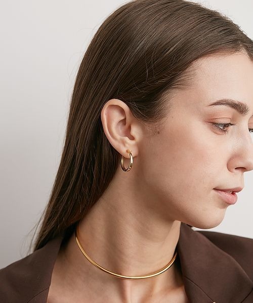 PAS TIERRA（パティエラ）の「[Lien] フープピアハーフイヤリング（Half)（イヤリング・レディース・イエローゴールド/シルバー・FREE）」の8枚目の写真