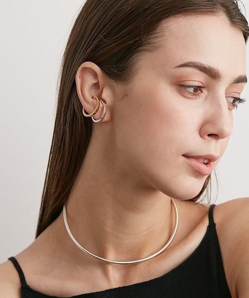 PAS TIERRA（パティエラ）の「[Lien] フープピアハーフイヤリング（Half)（イヤリング・レディース・イエローゴールド/シルバー・FREE）」の12枚目の写真