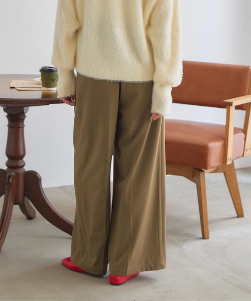 titivate(ティティベイト)の「ハイウエストタックワイドパンツ(その他パンツ・レディース・カーキ/グリーン/オリーブ/イエロー/ブラック・M/S/L/XS)」の13枚目の写真