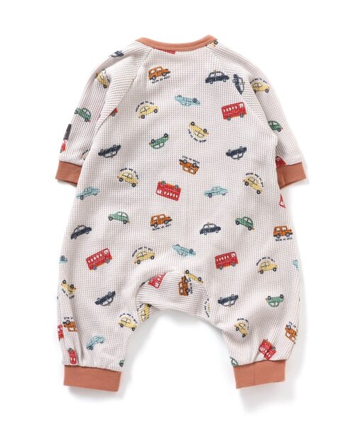 Ampersand（アンパサンド）の「恐竜・くるま柄カバーオール（ロンパース・キッズ・ライトグレー/アイボリー・60/70/80）」の4枚目の写真