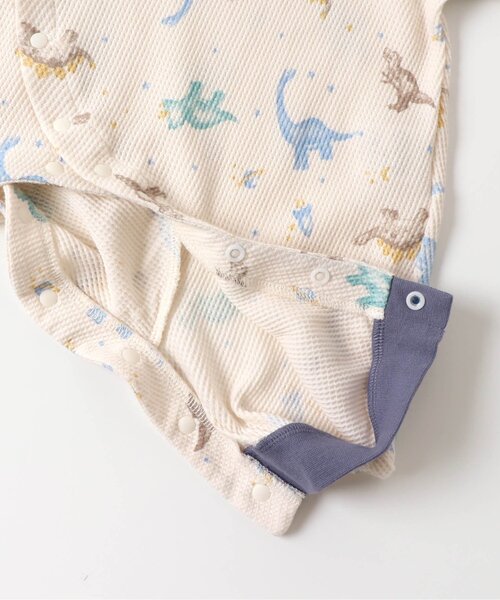 Ampersand（アンパサンド）の「恐竜・くるま柄カバーオール（ロンパース・キッズ・ライトグレー/アイボリー・60/70/80）」の8枚目の写真