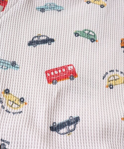 Ampersand（アンパサンド）の「恐竜・くるま柄カバーオール（ロンパース・キッズ・ライトグレー/アイボリー・60/70/80）」の9枚目の写真