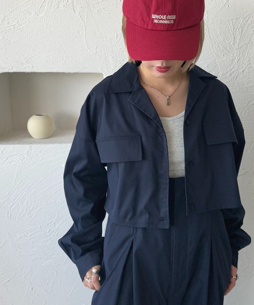 apres jour mignon(アプレジュールミニョン)の「クロップドシャツ【ZOZOTOWN限定アイテム】【SETUP着用可能】(シャツ/ブラウス・レディース・ネイビー/ブラック/チャコールグレー・X-LARGE/フリー)」の20枚目の写真