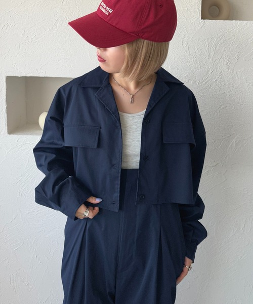 apres jour mignon(アプレジュールミニョン)の「クロップドシャツ【ZOZOTOWN限定アイテム】【SETUP着用可能】(シャツ/ブラウス・レディース・ネイビー/ブラック/チャコールグレー・X-LARGE/フリー)」の21枚目の写真