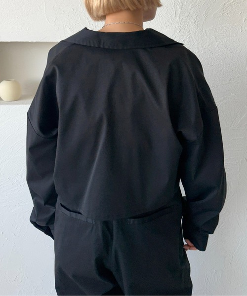 apres jour mignon(アプレジュールミニョン)の「クロップドシャツ【ZOZOTOWN限定アイテム】【SETUP着用可能】(シャツ/ブラウス・レディース・ネイビー/ブラック/チャコールグレー・X-LARGE/フリー)」の5枚目の写真