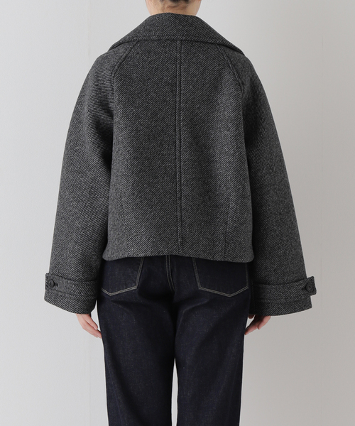 スローブイエナ　ショートコート　ブラック セール】ツイードボンディングショートコート（その他アウター