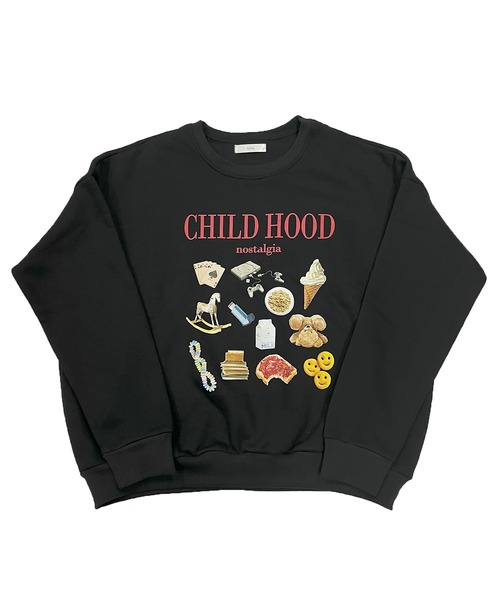 Chick（チック）の「RETRO CREW NECK SWEAT / レトロ柄クルーネックスウェット（スウェット・レディース・ブラック/グレー・FREE）」の17枚目の写真