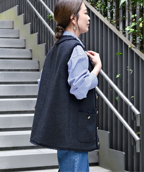 B.C STOCK(ベーセーストック)の「《追加》前開きツイードベスト 2(ベスト・レディース・ベージュ/ネイビー・FREE)」の21枚目の写真