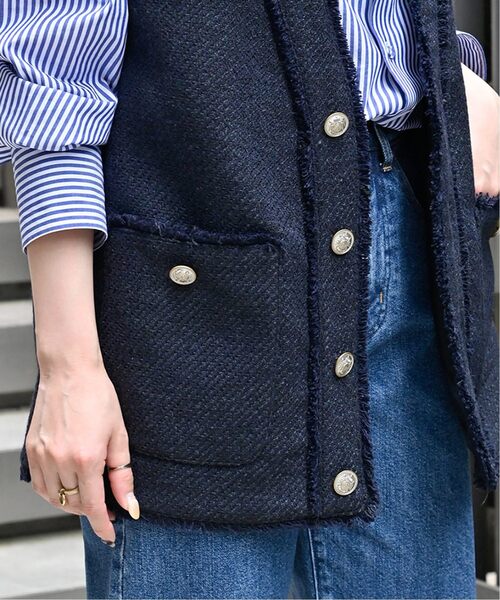 B.C STOCK(ベーセーストック)の「《追加》前開きツイードベスト 2(ベスト・レディース・ベージュ/ネイビー・FREE)」の19枚目の写真