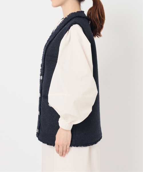 B.C STOCK(ベーセーストック)の「《追加》前開きツイードベスト 2(ベスト・レディース・ベージュ/ネイビー・FREE)」の17枚目の写真