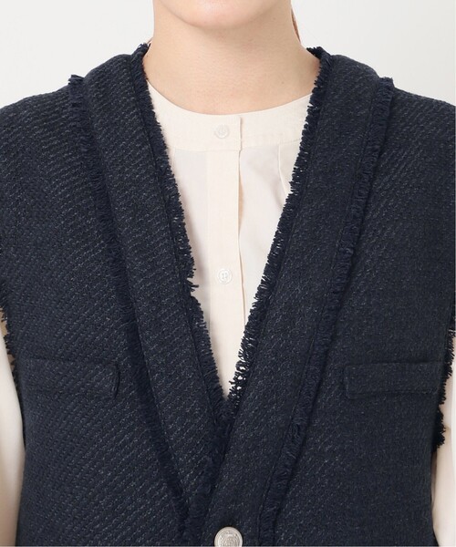 B.C STOCK(ベーセーストック)の「《追加》前開きツイードベスト 2(ベスト・レディース・ベージュ/ネイビー・FREE)」の14枚目の写真
