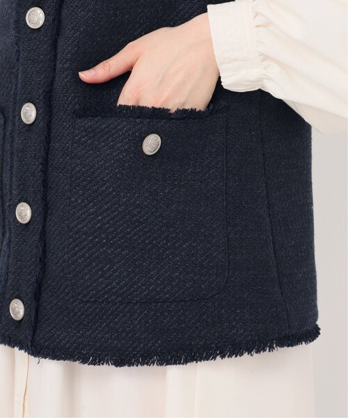 B.C STOCK(ベーセーストック)の「《追加》前開きツイードベスト 2(ベスト・レディース・ベージュ/ネイビー・FREE)」の12枚目の写真