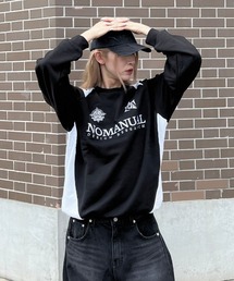 NOMANUAL | 韓国ブランド NOMANUAL ノーマニュアル EMBLEM SWEATSHIRT オーバーサイズ スウェット 長袖トップス ロゴ刺しゅう ロゴスウェット スウェットシャツ ラグラン(スウェット)