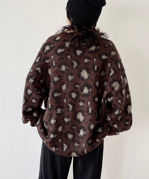 wee9s（ウィークス）の「SHOUBU CARDIGAN / レオパード勝負カーディガン（カーディガン/ボレロ・レディース・ダークブラウン・FREE）」の8枚目の写真
