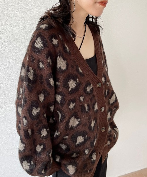 wee9s（ウィークス）の「SHOUBU CARDIGAN / レオパード勝負カーディガン（カーディガン/ボレロ・レディース・ダークブラウン・FREE）」の9枚目の写真