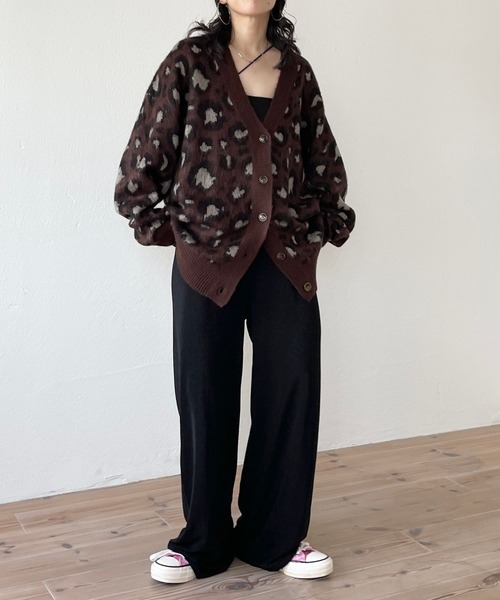 wee9s（ウィークス）の「SHOUBU CARDIGAN / レオパード勝負カーディガン（カーディガン/ボレロ・レディース・ダークブラウン・FREE）」の13枚目の写真