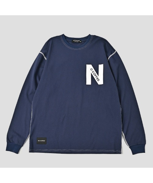 NO COFFEE(ノーコーヒー)の「"N"ロゴプリント L/S Tee(Tシャツ/カットソー・メンズ・ダークグリーン/ネイビー/ブラック/ホワイト・MEDIUM/X-LARGE/LARGE)」の4枚目の写真