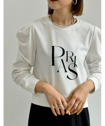 Re:EDIT | ショート丈タックスリーブフロントロゴロンT(Tシャツ/カットソー)