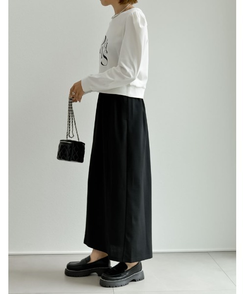 Re:EDIT（リエディ）の「ショート丈タックスリーブフロントロゴロンT（Tシャツ/カットソー・レディース・ホワイト/ブラック・MEDIUM/LARGE）」の19枚目の写真