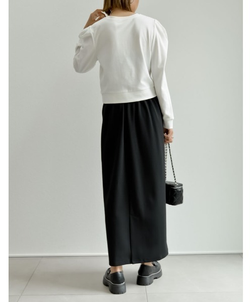 Re:EDIT（リエディ）の「ショート丈タックスリーブフロントロゴロンT（Tシャツ/カットソー・レディース・ホワイト/ブラック・MEDIUM/LARGE）」の20枚目の写真