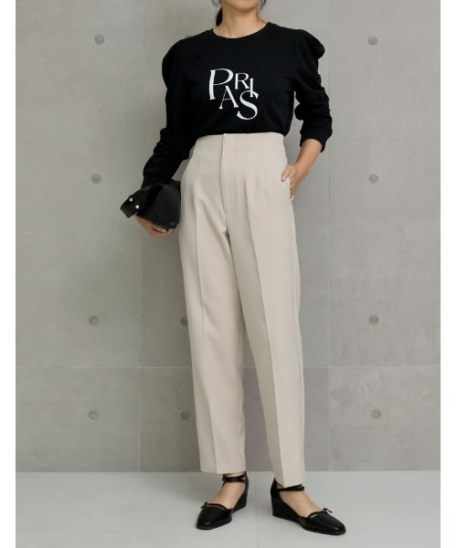 Re:EDIT（リエディ）の「ショート丈タックスリーブフロントロゴロンT（Tシャツ/カットソー・レディース・ホワイト/ブラック・MEDIUM/LARGE）」の7枚目の写真