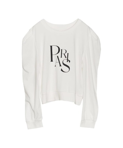 Re:EDIT（リエディ）の「ショート丈タックスリーブフロントロゴロンT（Tシャツ/カットソー・レディース・ホワイト/ブラック・MEDIUM/LARGE）」の4枚目の写真