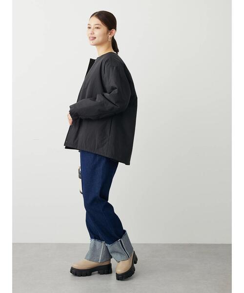 Green　Parks（グリーンパークス）の「ライト中わたノーカラーブルゾン（ブルゾン・レディース・ホワイト系その他2/カーキ/ブラック/ベージュ・FREE）」の19枚目の写真