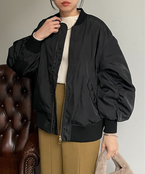 YEN TOWN MA-1 Bomber Jacket / Beige Lサイズ YEN TOWN MA-1 Bomber 