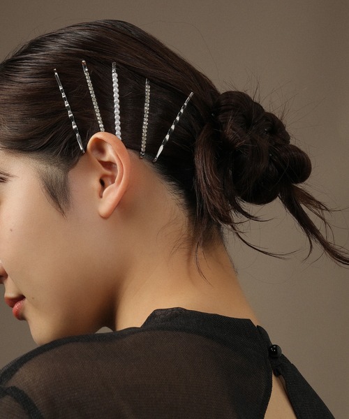 セール】ビジュー パール ヘアピン クリップ 5本セット