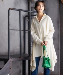 裾変形ゆったりスキッパーチュニック ［Soiunique］